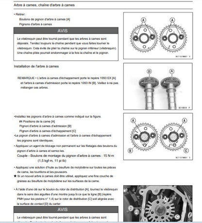 manuel d'atelier Kawasaki zx14 Ninja 2012 français Docautomoto