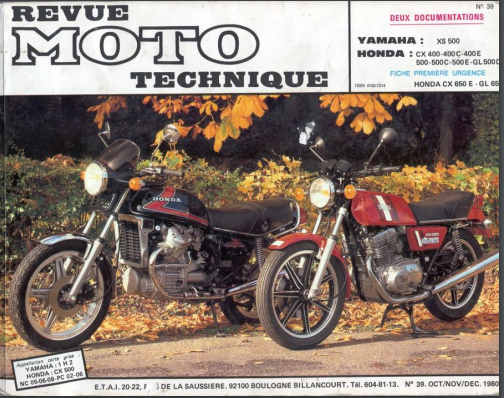 Manuels d'atelier Honda CX 500 650 dont Turbo et GL { {{ Docautomoto }}