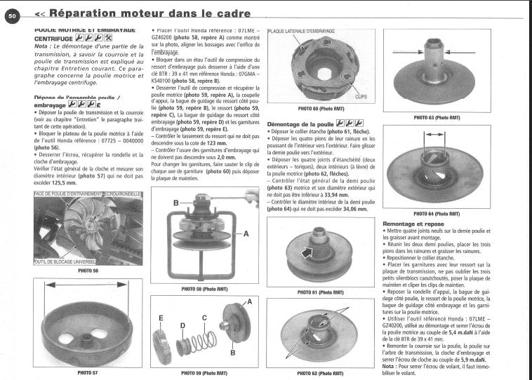 manuel de réparation Honda 125 Pantheon 2004 2007 injection { {{ Docautomoto }}