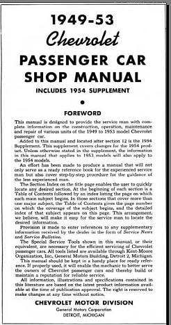 manuel d'atelier Chevrolet 1949 1954 { AUTHENTIQU'ERE