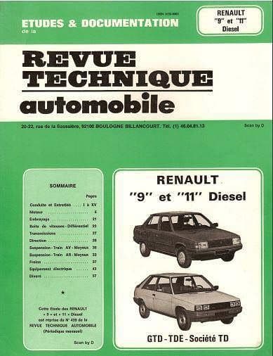 Revue technique Renault 9 et 11 Diesel { {{ Docautomoto }}