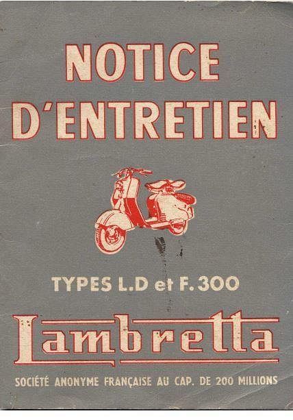 Manuel d'atelier lambretta LD et LI { AUTHENTIQU'ERE