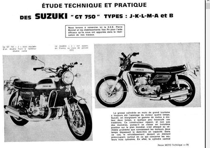 Manuels d'atelier Suzuki GT 750 { {{ Docautomoto }}