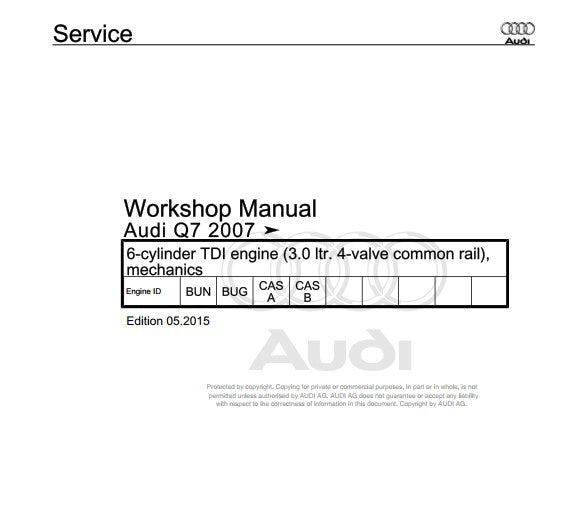 Manuel d'atelier réparation Audi Q7 2007 2017 { Docautomoto