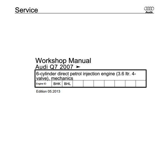 Manuel d'atelier réparation Audi Q7 2007 2017 { Docautomoto