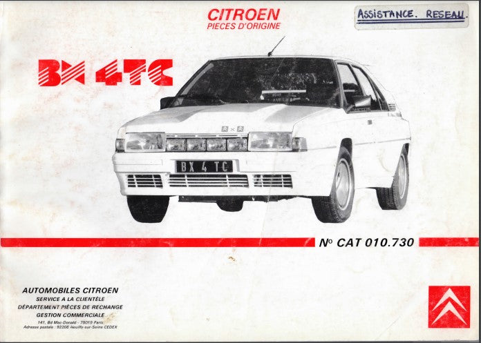 manuels d'atelier Citroën BX tous modèles Sport 4x4 et 4TC { {{ Docautomoto }}