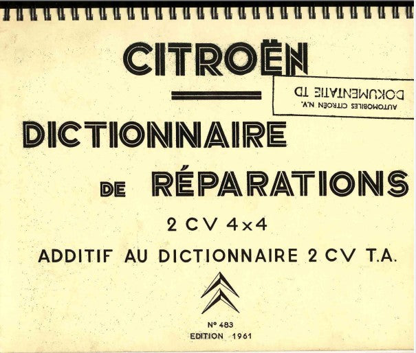 Manuels d'atelier Citroën 2cv 4x4 Sahara : { {{ Docautomoto }}