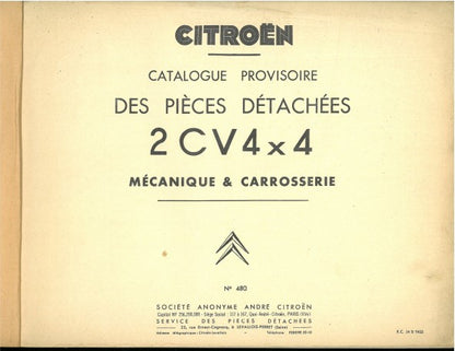 Manuels d'atelier Citroën 2cv 4x4 Sahara : { {{ Docautomoto }}