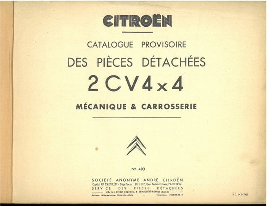 Manuels d'atelier Citroën 2cv 4x4 Sahara : { Docautomoto