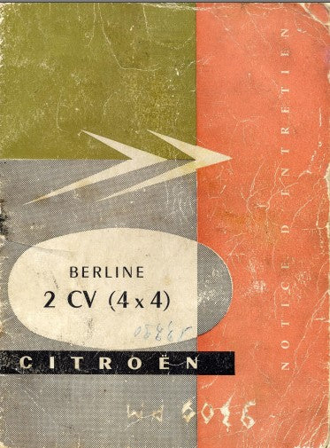 Manuels d'atelier Citroën 2cv 4x4 Sahara : { {{ Docautomoto }}