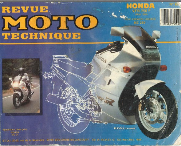 Manuel de réparation Honda VFR 750 RC24 1986 { {{ Docautomoto }}