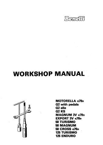 Manuels d'atelier Benelli Moto Guzzi 50 et 125 2temps { Docautomoto