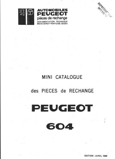 Manuel d'atelier Peugeot 504 CC V6 et 604 V6 SL TI 4 et 5 vitesses { AUTHENTIQU'ERE