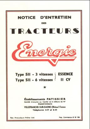 Documentation tracteur et motoculteur Energic { {{ Docautomoto }}
