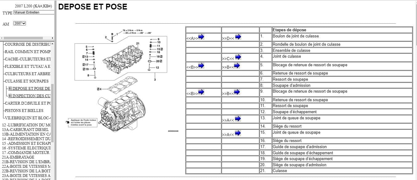 Manuel d'atelier Mitsubishi L 200 2007 2009 { AUTHENTIQU'ERE