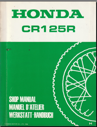 Manuel d'atelier Honda 125 CR 87 et 88 { {{ Docautomoto }}