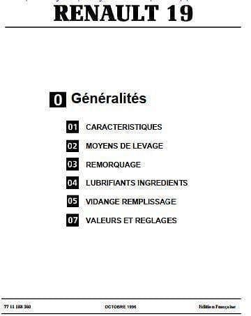 Manuel d'atelier Renault 19 tous modèles { {{ Docautomoto }}