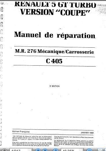 manuels d'atelier Renault Super 5 et express { {{ Docautomoto }}