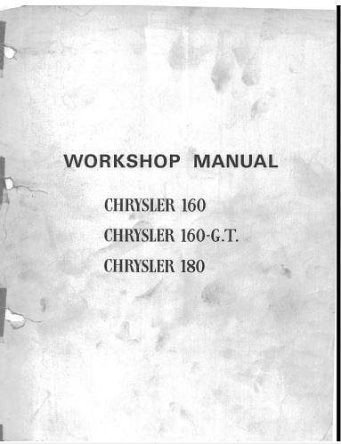 manuel d atelier Chrysler Simca 160 180 { AUTHENTIQU'ERE