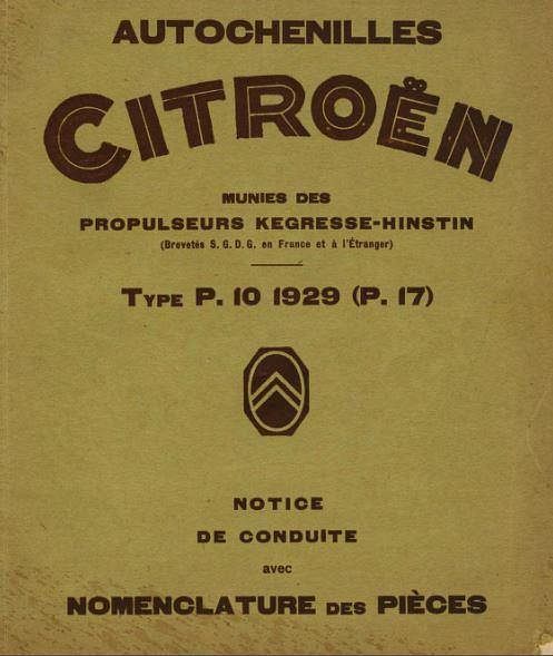manuel d'atelier Citroën chenillettes Kégresse { {{ Docautomoto }}