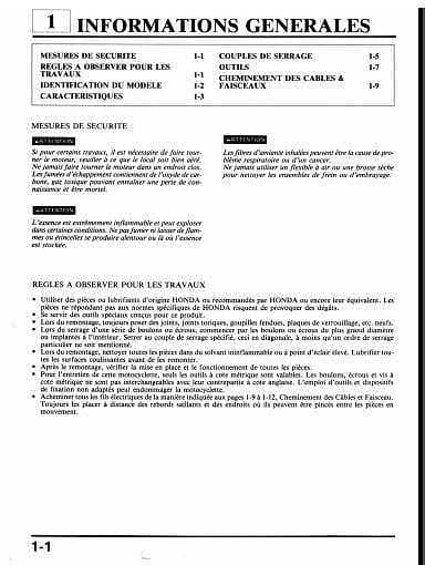 Manuels d'atelier Honda 600 XRR { {{ Docautomoto }}