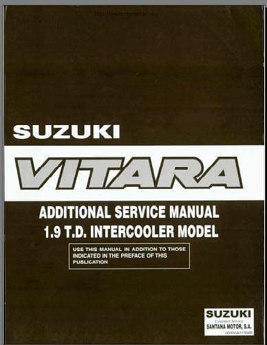 Manuel d'atelier Suzuki Vitara 1 { {{ Docautomoto }}