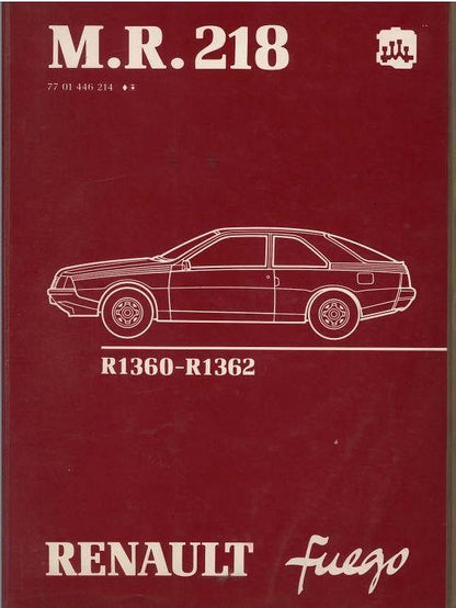 manuel d'atelier et de réparation Renault Fuego { {{ Docautomoto }}