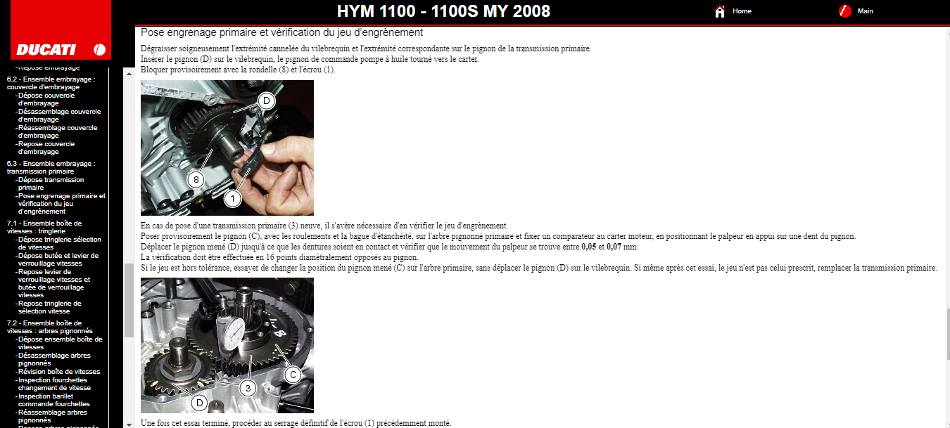 Manuel d'atelier Ducati 1100 hypermotard 2008 pdf français Docautomoto