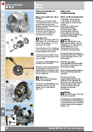 Manuel d'atelier Ducati 1000 Monster S2R 2005 Français Docautomoto
