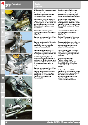 Manuel d'atelier Ducati 1000 Monster S2R 2005 Français Docautomoto