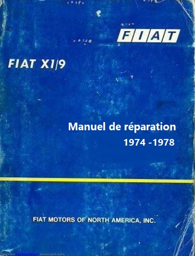 manuel d'atelier Fiat X1/9 français { AUTHENTIQU'ERE