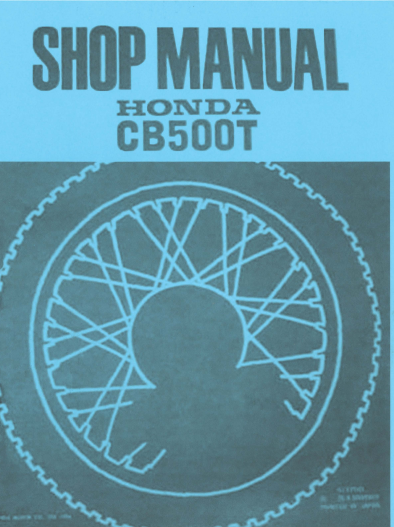 Manuel d'atelier Honda CB 450 T CB 500 T { {{ Docautomoto }}