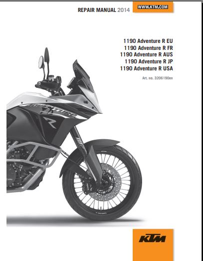 Manuel d'atelier KTM 1190 Adventure 2014 { {{ Docautomoto }}