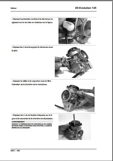 Manuel d'atelier Piaggio 125 X9 Evolution { {{ Docautomoto }}