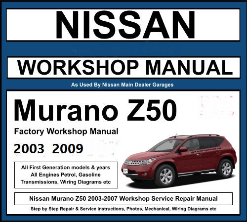 Manuel de réparation Nissan Murano 2003 2009 { {{ Docautomoto }}