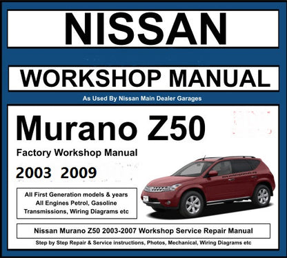 Manuel de réparation Nissan Murano 2003 2009 { {{ Docautomoto }}
