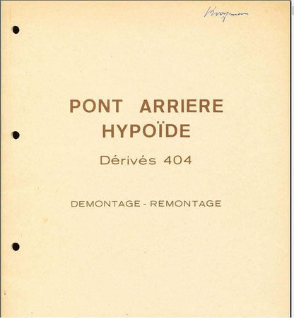 manuels d'atelier Peugeot 404 (compilation) { {{ Docautomoto }}