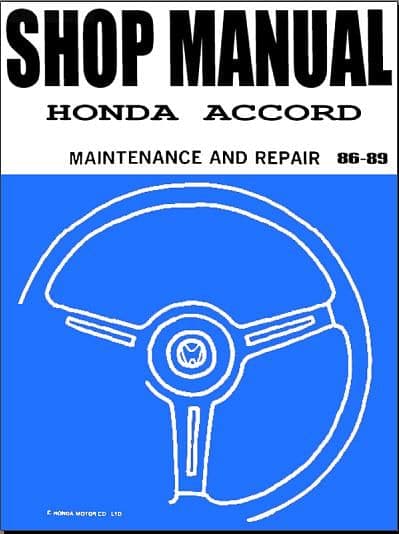manuel d'atelier Honda Accord 1986 1989 { {{ Docautomoto }}