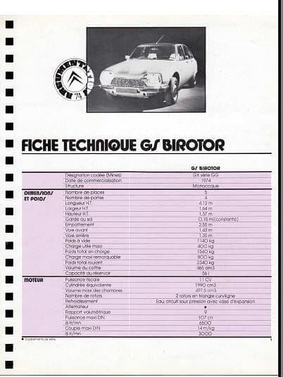 Manuels d'atelier Citroën GS GSA Birotor ( compilation intégrale ) { {{ Docautomoto }}