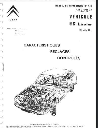 Manuels d'atelier Citroën GS GSA Birotor ( compilation intégrale ) { {{ Docautomoto }}
