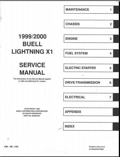 Manuel d'atelier Buell X1 Lightning 2000 { AUTHENTIQU'ERE