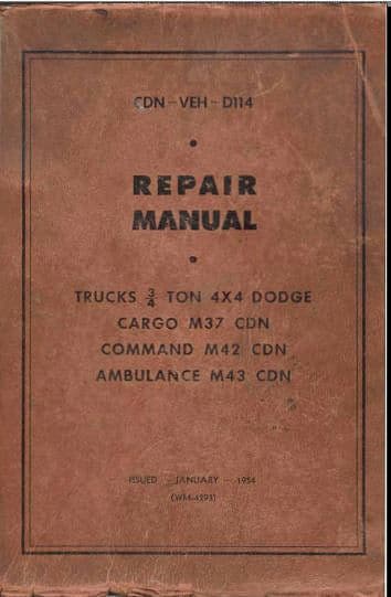 manuels d'atelier Dodge M37 et M 43 { AUTHENTIQU'ERE