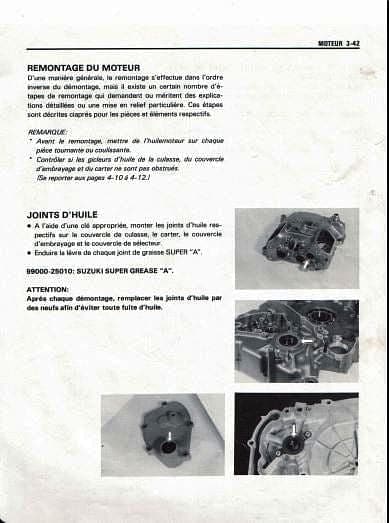 Manuels d'atelier Suzuki 750 et 800 DR en français { {{ Docautomoto }}