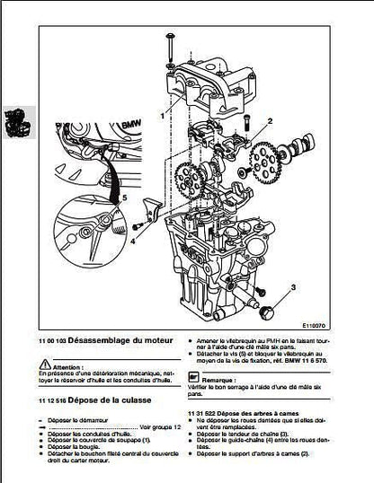 Manuel d'atelier BMW F650 GS { {{ Docautomoto }}