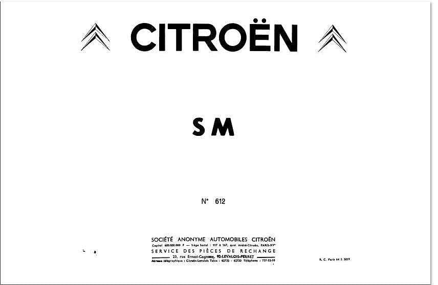 Manuels d'atelier Citroën SM (compilation intégrale ) { AUTHENTIQU'ERE