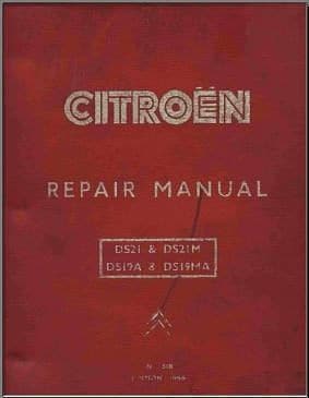 Workshop manuals Citroën DS 19 1956 à 1963 en anglais { {{ Docautomoto }}
