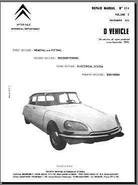 Workshop manuals Citroën DS 21 et 23 1967 1975 en anglais { {{ Docautomoto }}