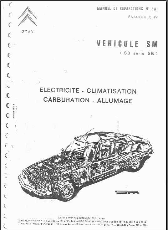 Manuels d'atelier Citroën SM (compilation intégrale ) { AUTHENTIQU'ERE