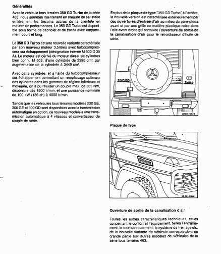 Manuels d'atelier Mercedes G 1991 + 350 GD Turbo { AUTHENTIQU'ERE