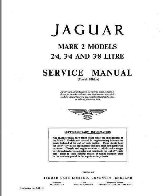 manuel d'atelier et de réparation Jaguar Mark 2 tous modèles { AUTHENTIQU'ERE